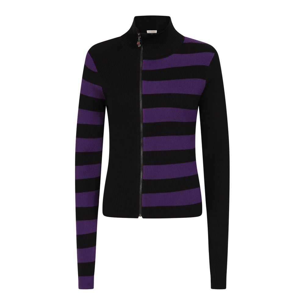 Banned - Midnight Ritual Cardigan - Black/Purple